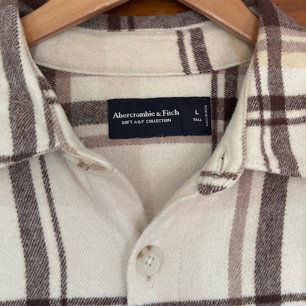 Abercrombie & Fitch Relaxed Shirt Jacket Size Large Tall Soft A&F Collection - Picture 4 of 9